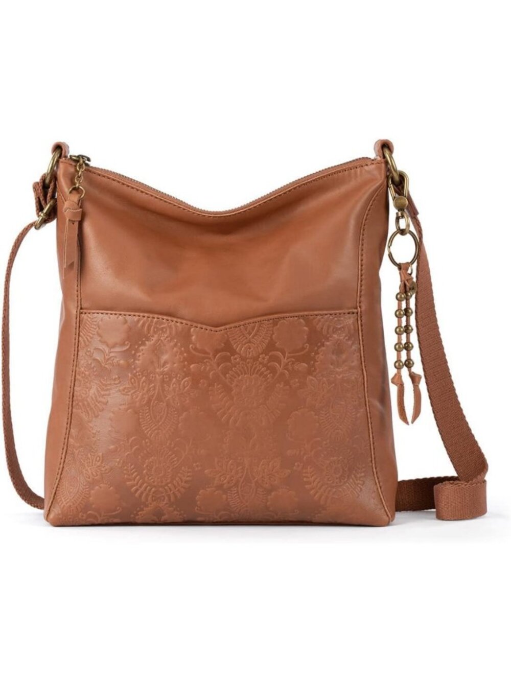 Stylish Leather Crossbody Purse with Zipper Closure & Adjustable Strap